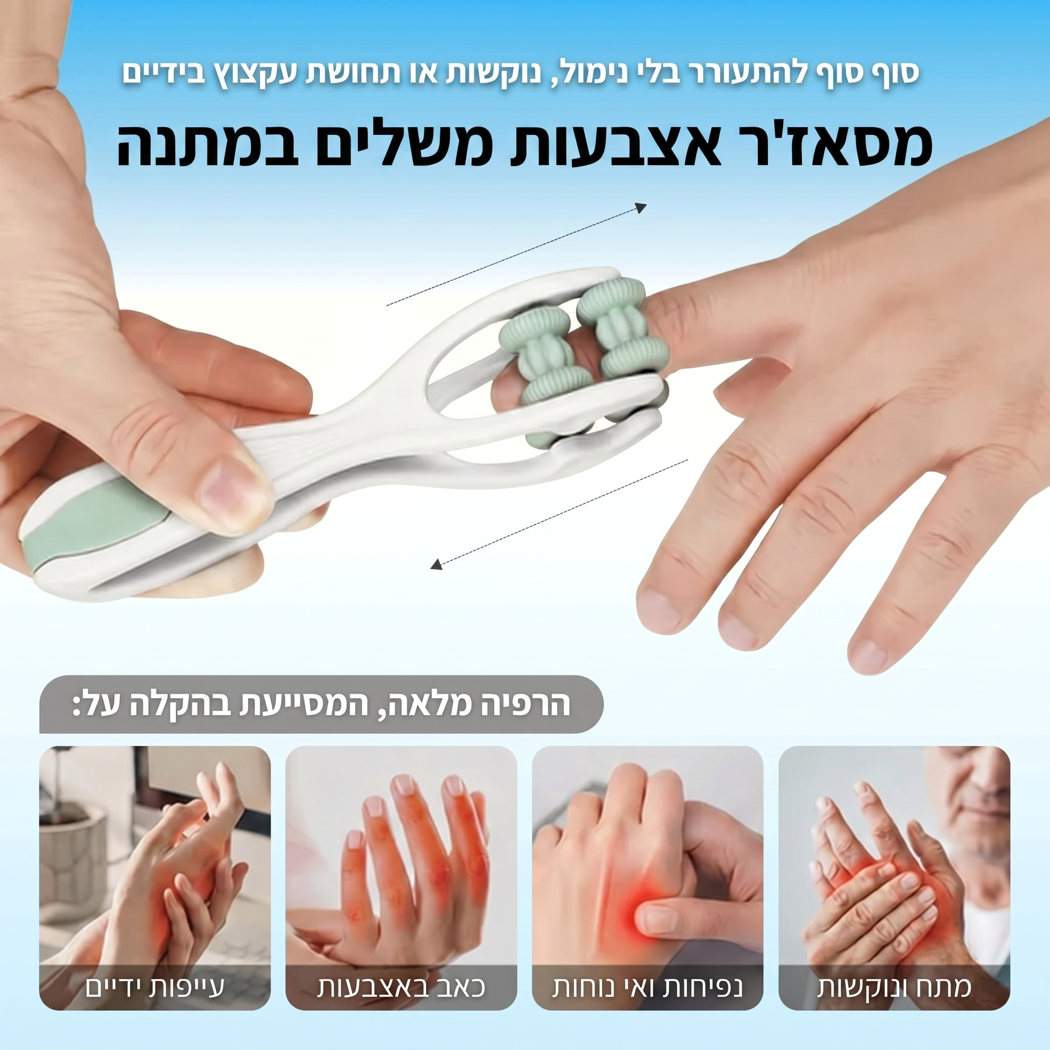 ™Theravio מכשיר עיסוי תרמי לכפות הידיים